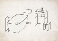 Табурет - столик в ванную комнату - ADM_N51T - Zdjęcie produktowe
