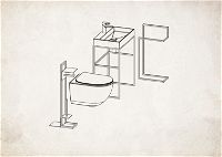 Toilet paper stand, with shelf - ADM_N242 - Zdjęcie produktowe