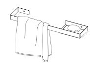 Wall-mounted hanger, for towels - with shelf - ADM_A631 - Zdjęcie produktowe