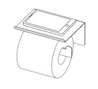Uchwyt na papier toaletowy ścienny - z półką - ADM_N221 - Zdjęcie produktowe