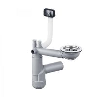 Steel sink waste kit, 1-bowl - Space-Saver - ZXY_9916 - Główne zdjęcie produktowe