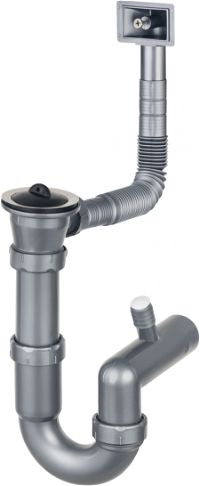 Lay-on steel sink waste kit, 1-bowl - 2" drain - ZXY_9923 - Główne zdjęcie produktowe