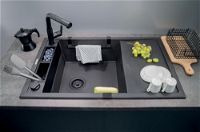 Magnetic granite sink, 1-bowl with drainer - ZRM_N11A - Zdjęcie produktowe