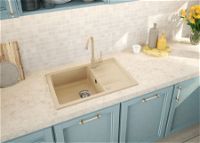 Lavello in granito con rubinetto, 1-vaschetta con gocciolatoio - ZRDA7113 - Zdjęcie produktowe