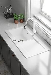 Ceramic sink, 1-bowl with drainer - ZCB_6113 - Zdjęcie produktowe