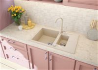 Granite sink, 1.5-bowl with drainer - ZQN_5513 - Zdjęcie produktowe
