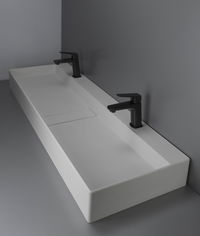 Lavabo in granito, piano d'appoggio - con copripiletta design - CQB_AU1S - Zdjęcie produktowe