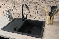 Lavello in granito con rubinetto, 1-vaschetta con gocciolatoio - con dispenser - ZRCC2113 - Zdjęcie produktowe