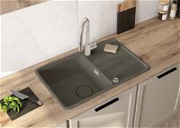 Granite sink, 1-bowl with drainer - ZKM_T113 - Zdjęcie produktowe