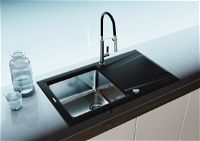 Granite-steel sink, 1-bowl with drainer - ZSR_G113 - Zdjęcie produktowe
