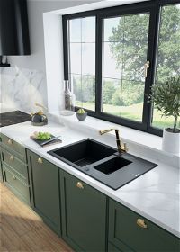 Granite sink, 1.5-bowl with drainer - ZQN_S513 - Zdjęcie produktowe