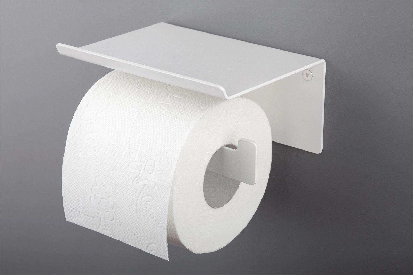 MOKKO Soporte de papel higiénico, pared - con estante - blanco - ADM_A221 Deante