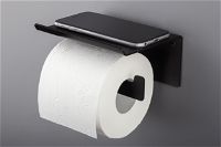 Toilet paper holder, wall-mounted - with shelf - ADM_N221 - Zdjęcie produktowe