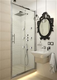 Drzwi prysznicowe wnękowe 100 cm - przesuwne - KTC_010P - Zdjęcie produktowe