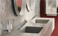 Washbasin tap, contactless, with temperature control - 4xAA - BQR_F29R - Zdjęcie produktowe