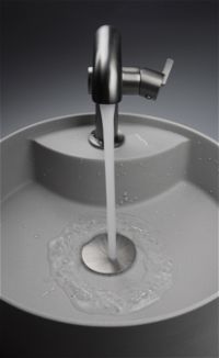 Granite washbasin, countertop - with tap shelf - CQS_SU4B - Zdjęcie produktowe