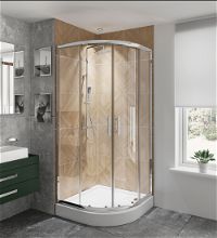 Acrylic shower tray, half round, 90 cm - KTJ_053B - Zdjęcie produktowe