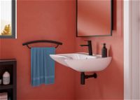 Ceramic washbasin, wall-mounted, for people with reduced mobility - with overflow - CDV_6U6W - Zdjęcie produktowe