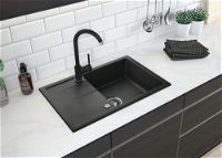 Granite sink with tap, 1-bowl with drainer - ZRDA2113 - Zdjęcie produktowe