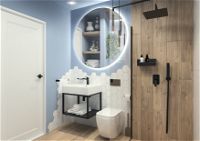 Wall-mounted bathroom console, with washbasin - 60x50 cm - CDTW6U6S - Zdjęcie produktowe