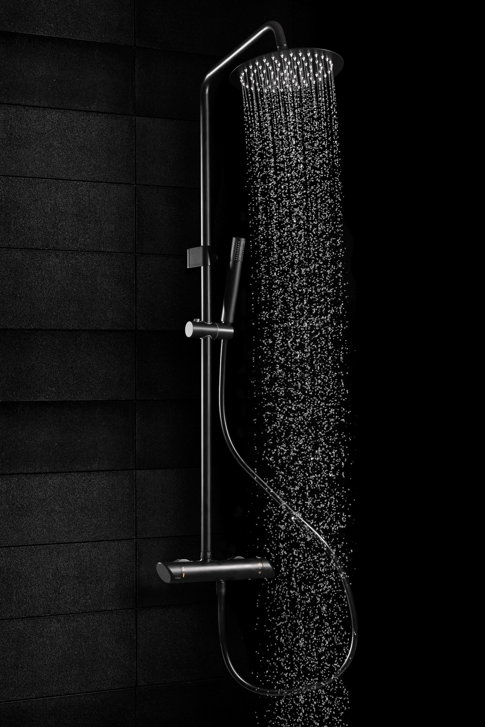 ARNIKA Shower column, with shower mixer - nero - NAC_N1QK - Deante