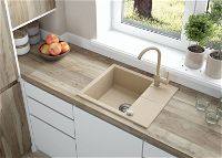Granite sink, 1-bowl with drainer - ZQN_711A - Zdjęcie produktowe