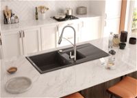 Granite sink, 1.5-bowl with drainer - ZQE_T513 - Zdjęcie produktowe