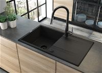 Granite sink, 1-bowl with drainer - ZQE_N113 - Zdjęcie produktowe