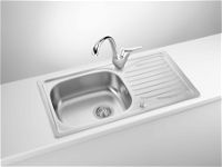 Steel sink with tap, 1-bowl with drainer - ZENA0113 - Zdjęcie produktowe