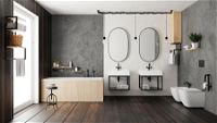 Wall-mounted bathroom console, with washbasin - 50x50 cm - CDTW6U5S - Zdjęcie produktowe