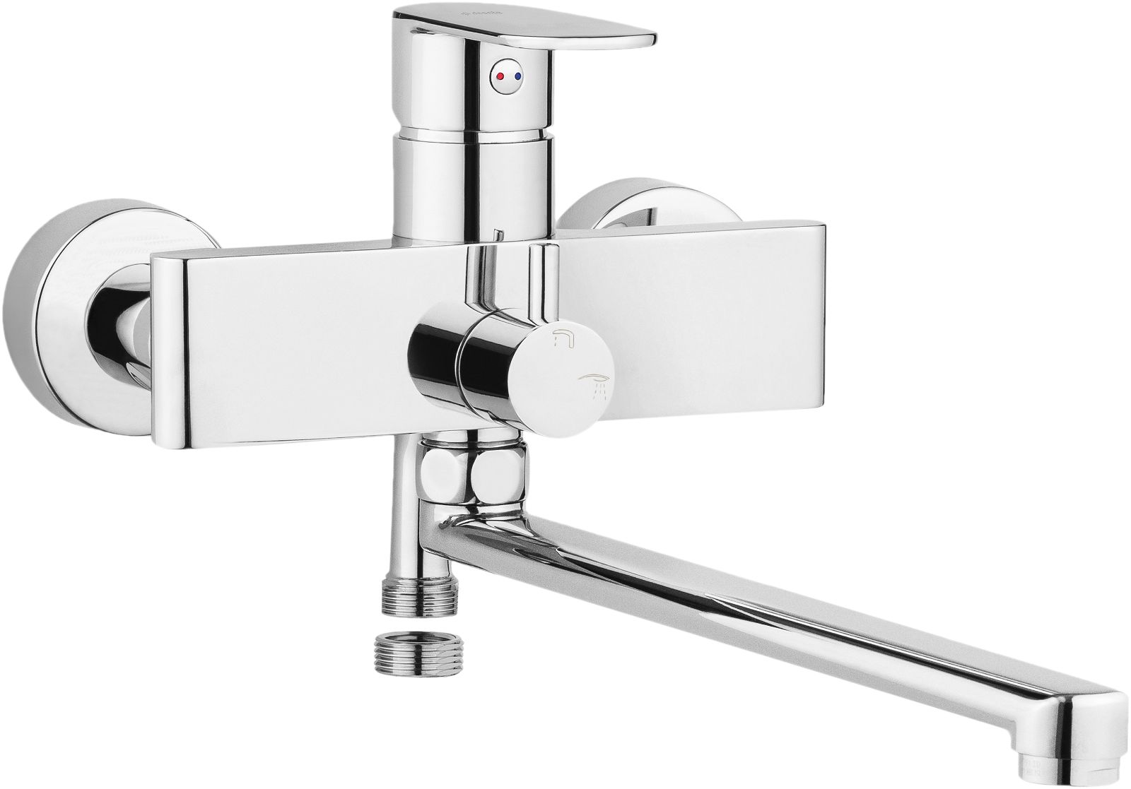 Washbasin-bathtub tap, wall-mounted, with elongated spout - hose connection - BGA_056M - Główne zdjęcie produktowe