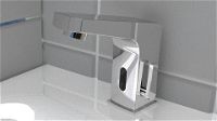 Washbasin tap, contactless, with temperature control - 4xAA - BCH_029R - Zdjęcie produktowe