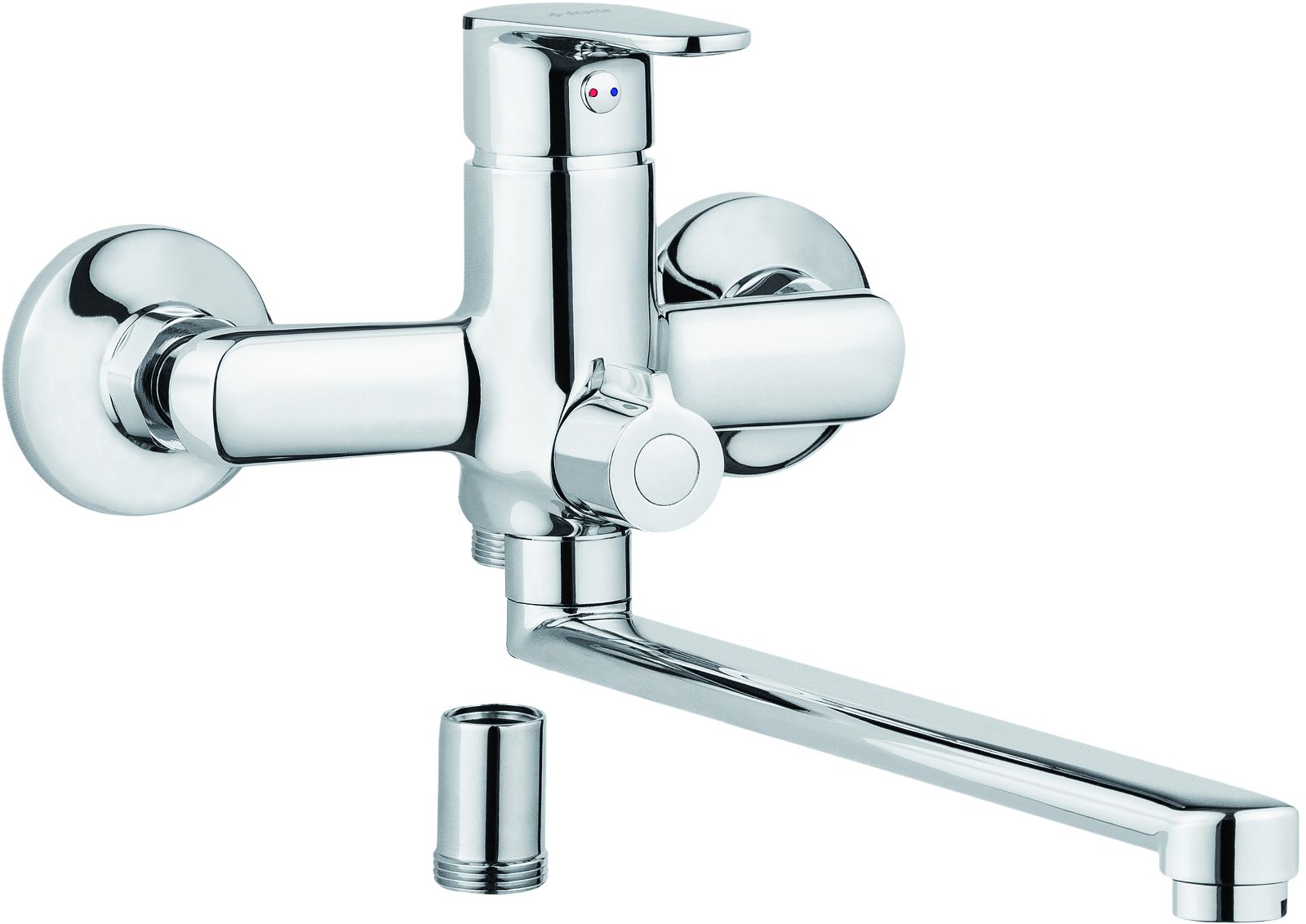 Washbasin-bathtub tap, wall-mounted, with elongated spout - hose connection - BGC_056M - Główne zdjęcie produktowe