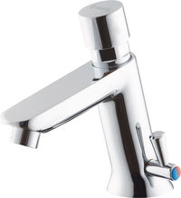 Washbasin tap, self-closing, with temperature control - without closing plug - BBH_029R - Główne zdjęcie produktowe