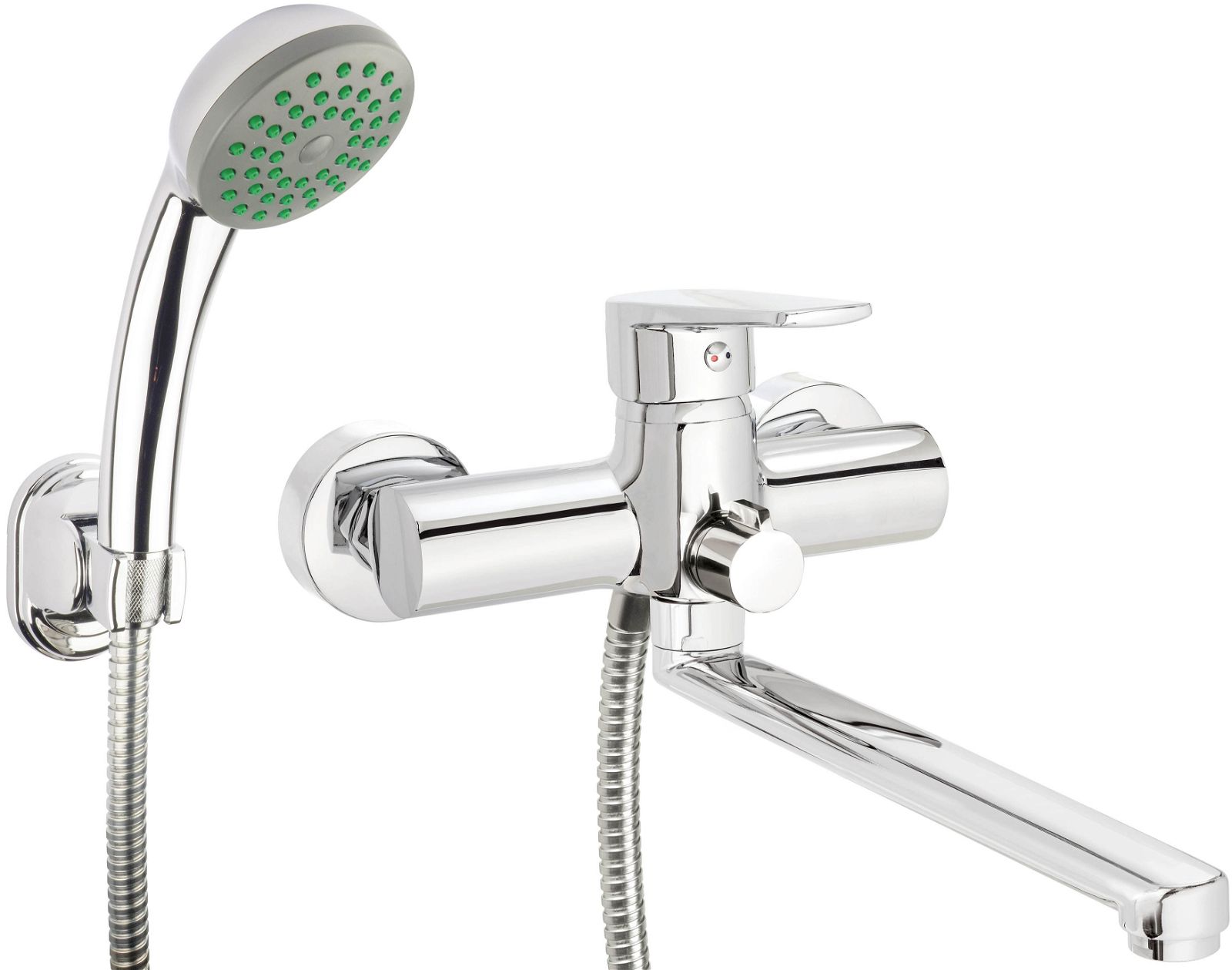 Washbasin-bathtub tap, wall-mounted, with shower set - BUT_057M - Główne zdjęcie produktowe