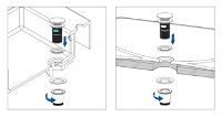 Plug for sink, or bidet, with metal sleeve - universal - NHC_R10U - Zdjęcie produktowe