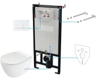 Toilet set, concealed, 6 in 1 - CDLA6ZPW - Główne zdjęcie produktowe