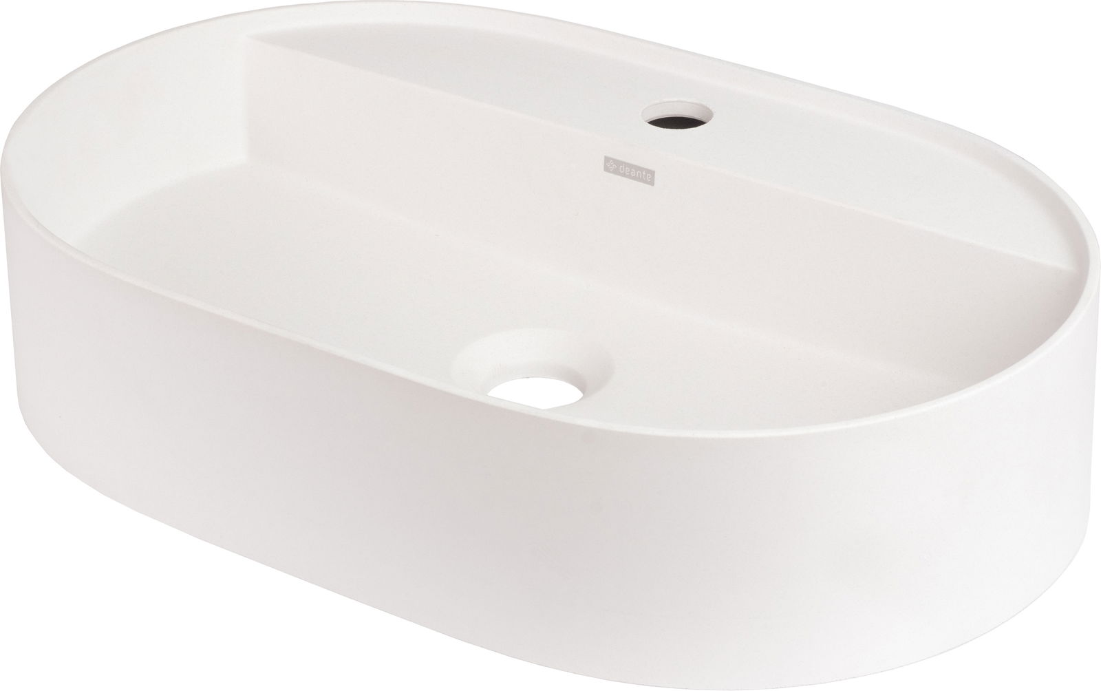 Granite washbasin, countertop, with tap shelf - oval - CQS_AU6B - Główne zdjęcie produktowe