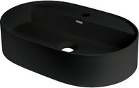 Granite washbasin, countertop, with tap shelf - oval - CQS_NU6B - Główne zdjęcie produktowe