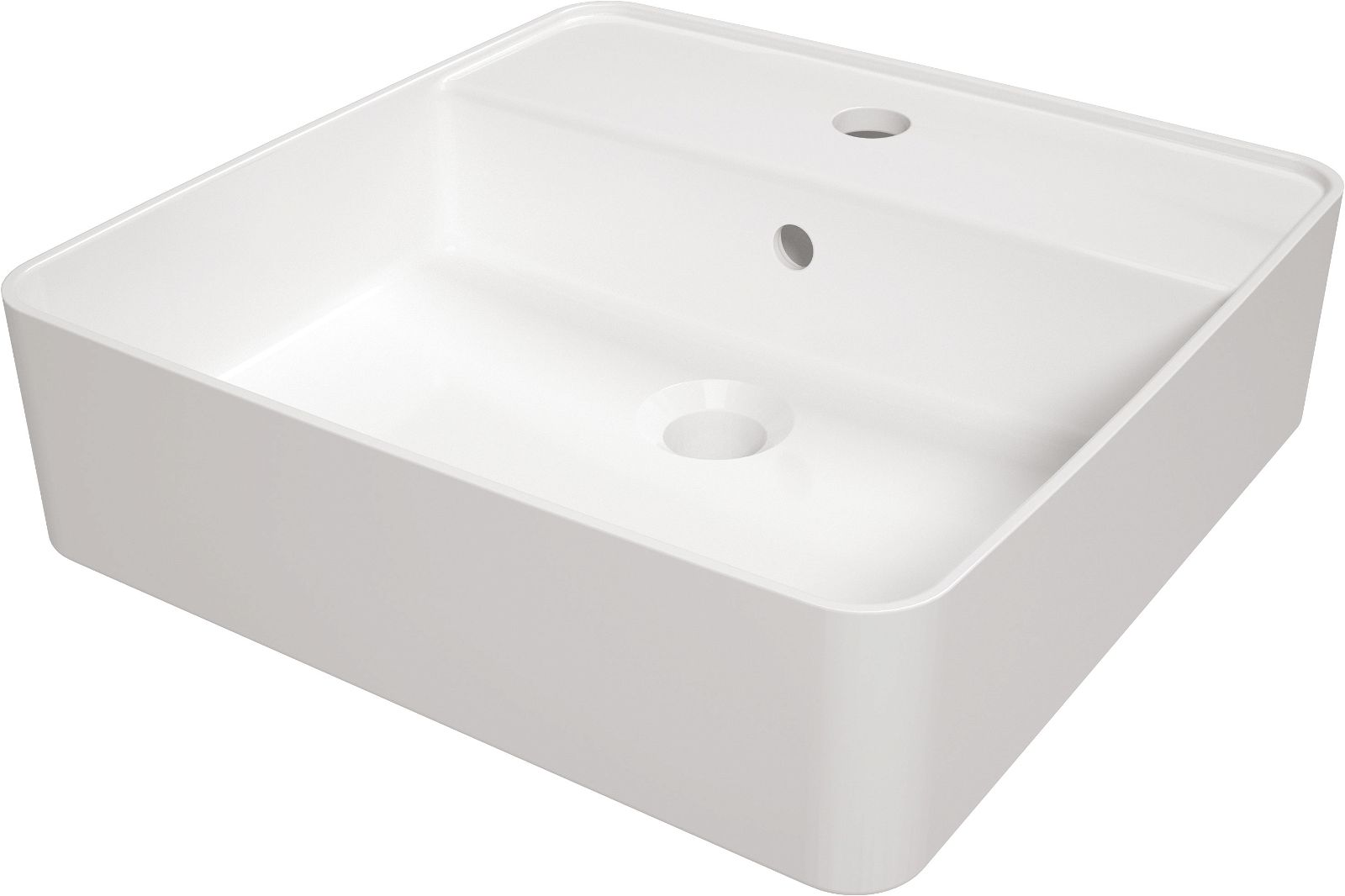 Ceramic washbasin, countertop, with tap shelf - CGS_6U4B - Główne zdjęcie produktowe