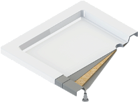 Acrylic shower tray, rectangular, 100x90 cm - KGJ_045B - Zdjęcie produktowe