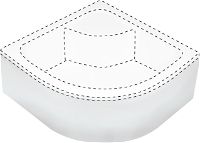 Shower tray cover, half round, 80x80 cm - KTD_042O - Główne zdjęcie produktowe