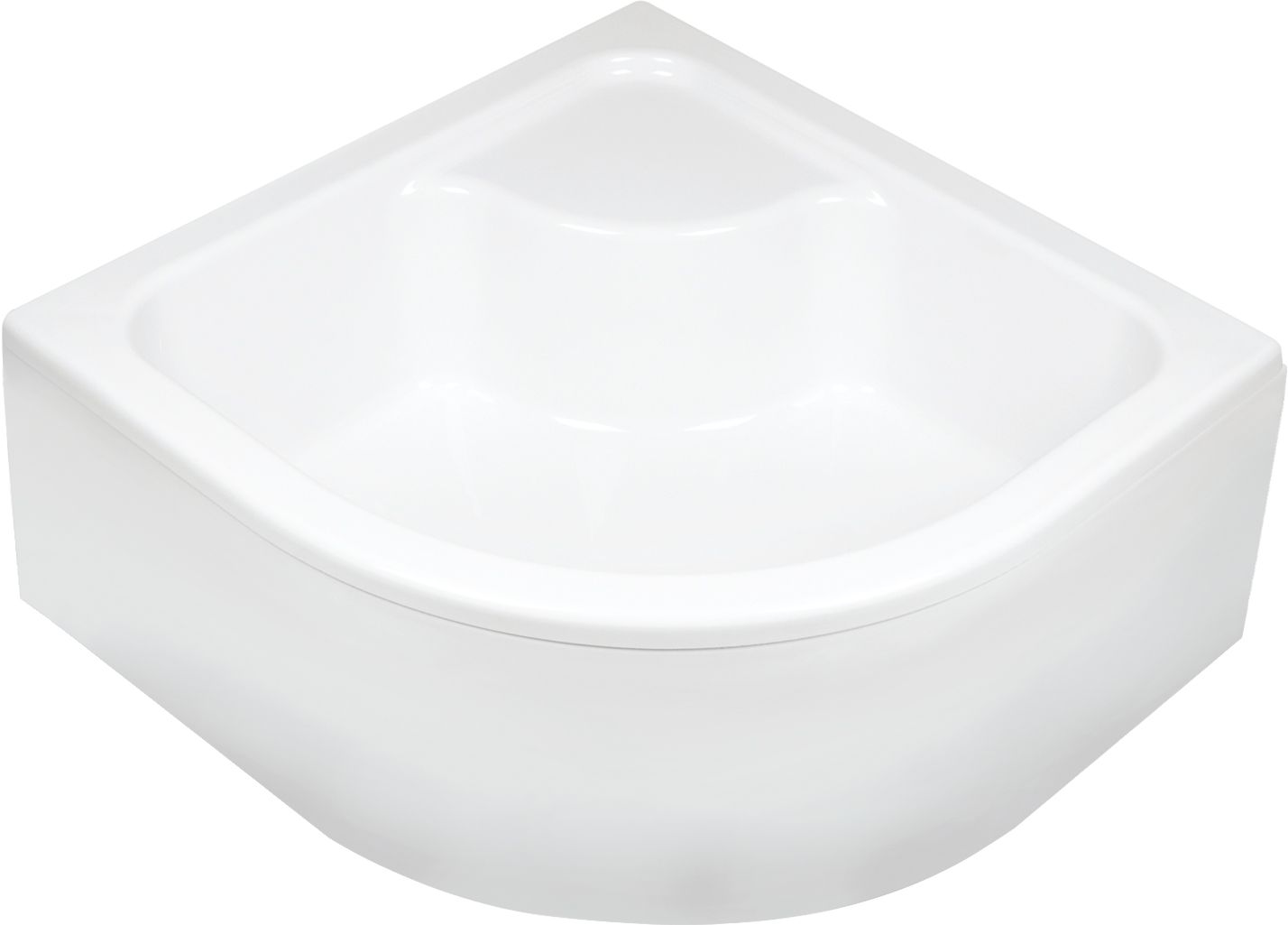 Acrylic shower tray, half round, 90x90 cm - deep - KTD_041B - Główne zdjęcie produktowe