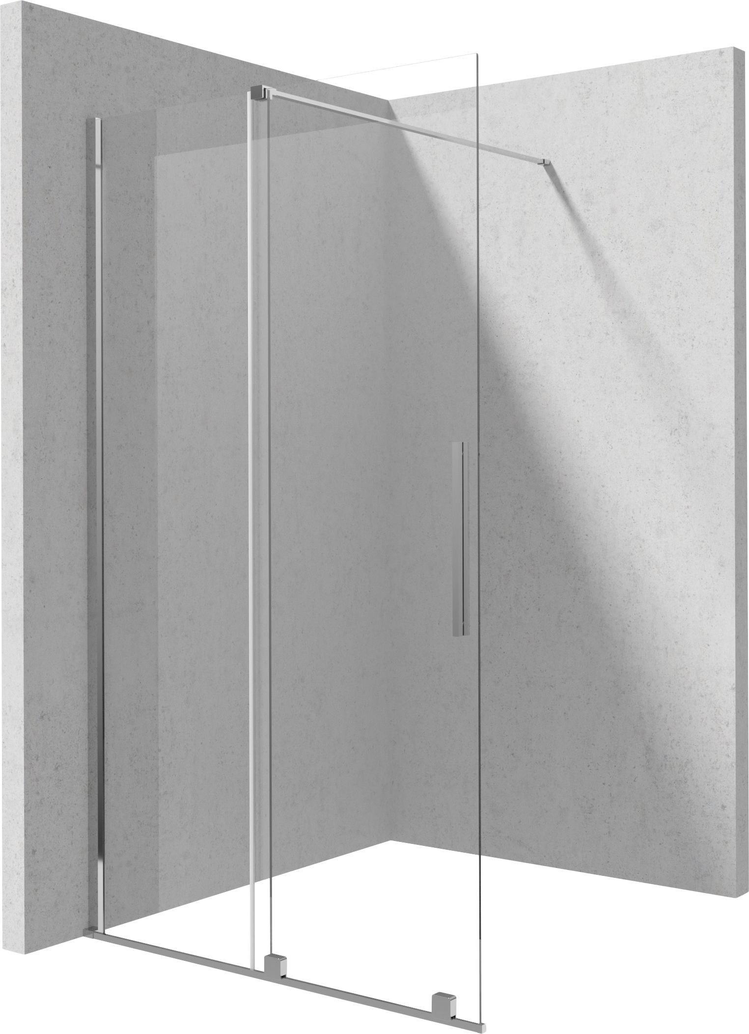 Shower wall, walk-in - sliding - KTJ_039R - Główne zdjęcie produktowe