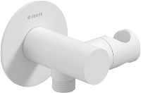Angled hose connector, round, with hand shower holder - NQS_A57K - Główne zdjęcie produktowe