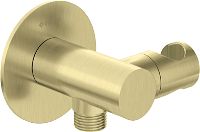 Angled hose connector, round, with hand shower holder - NQS_R57K - Główne zdjęcie produktowe