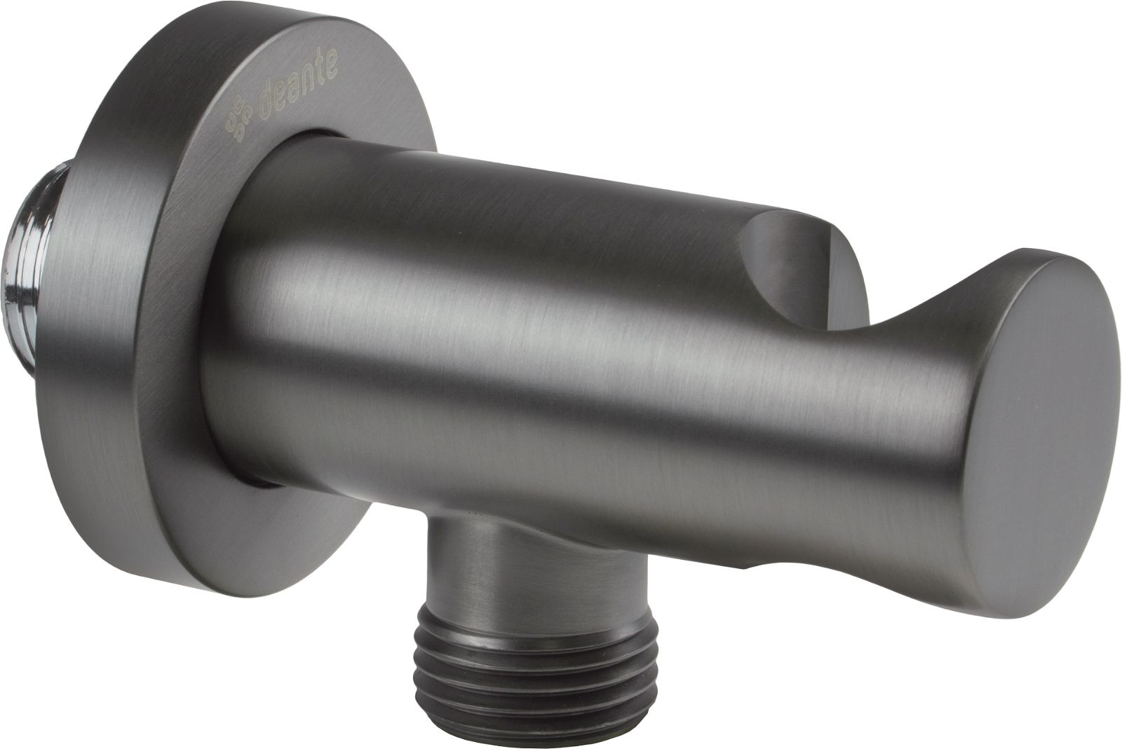 Angled hose connector, round, with hand shower holder - NAC_D51K - Główne zdjęcie produktowe