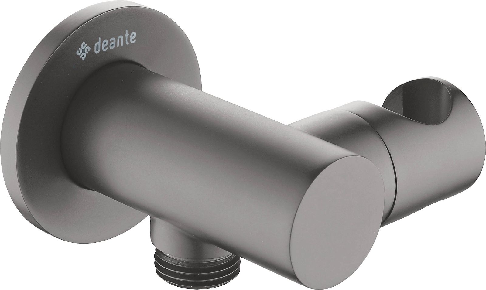 Angled hose connector, round, with hand shower holder - NAC_D57K - Główne zdjęcie produktowe