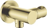 Angled hose connector, round, with hand shower holder - NAC_R57K - Główne zdjęcie produktowe
