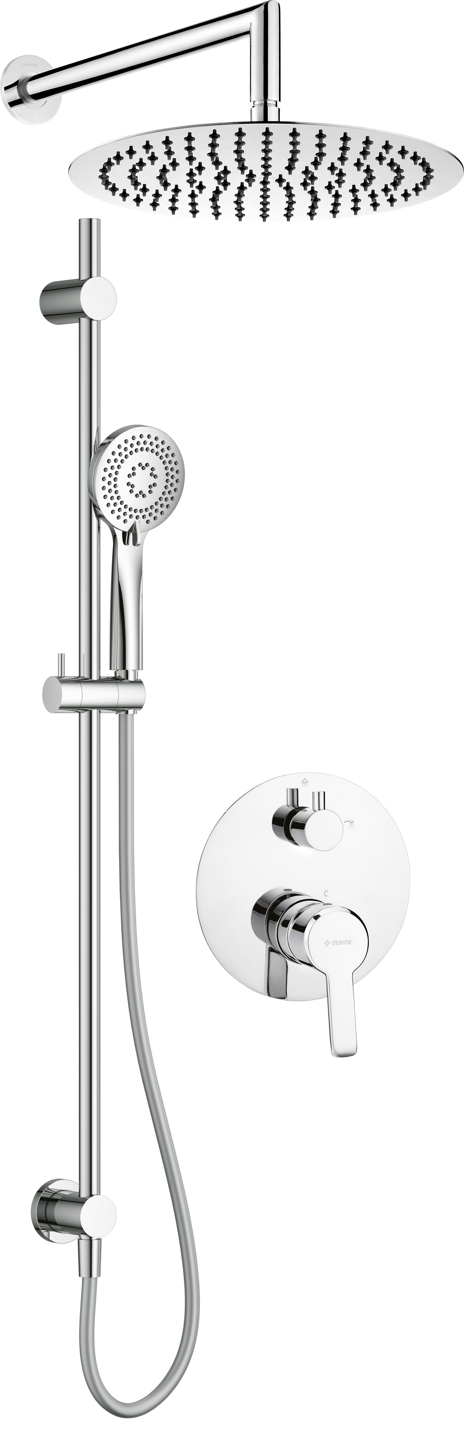 Concealed shower set, with sliding bar - with a shower head - NAC_06QP - Główne zdjęcie produktowe